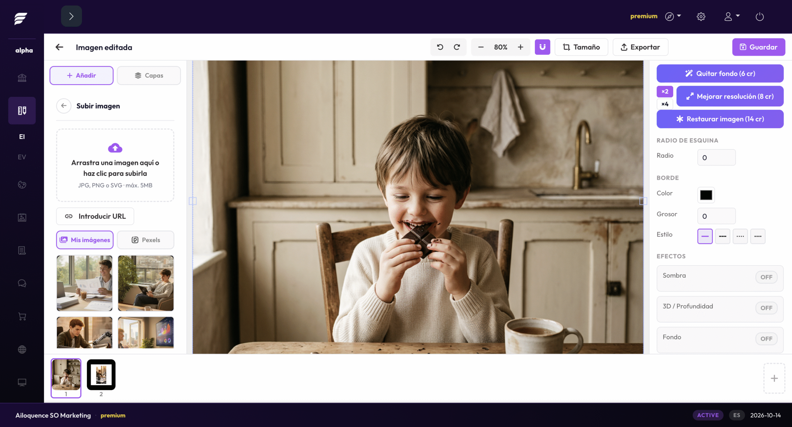 Editor de imagen avanzado con IA