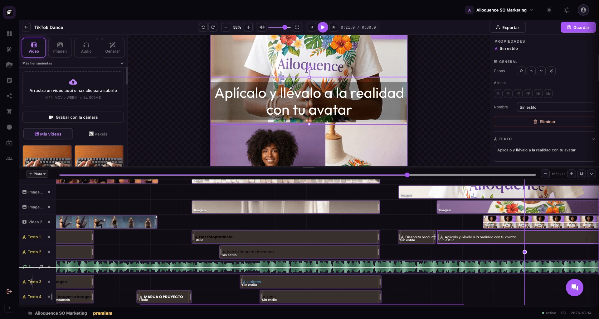 Editor de vídeo Ailoquence